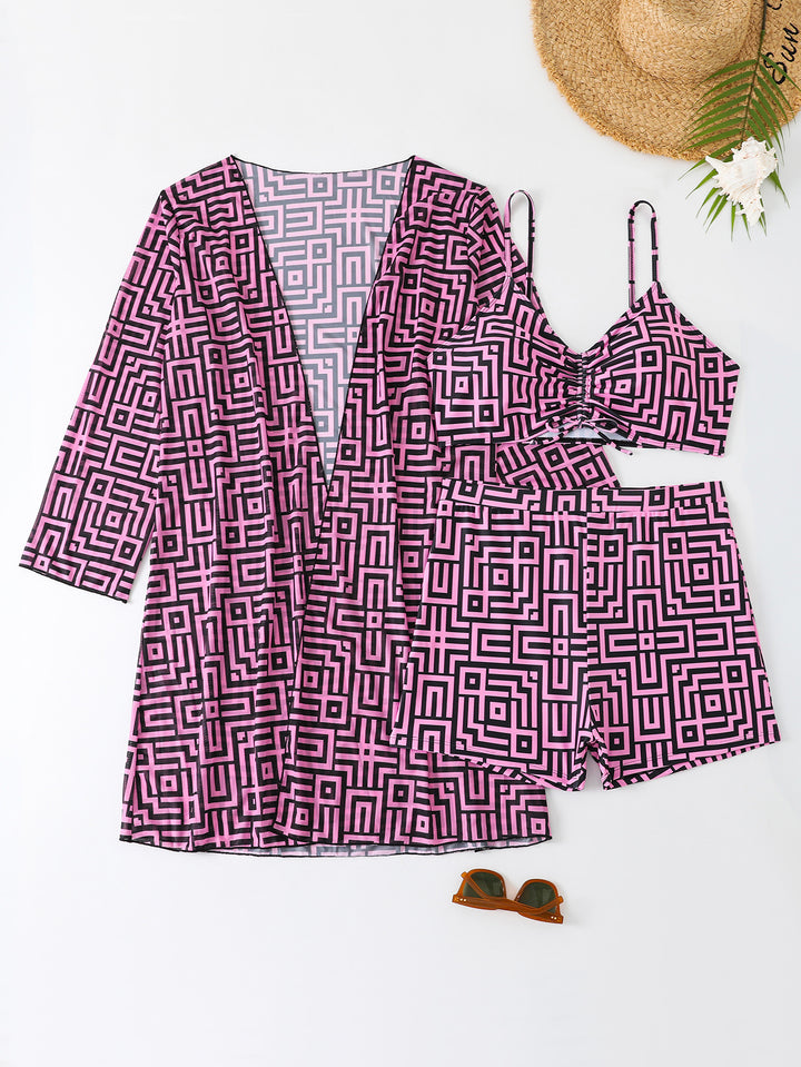 Women's Swimwear Set with Stylish Kimono and Shorts StylebySassy