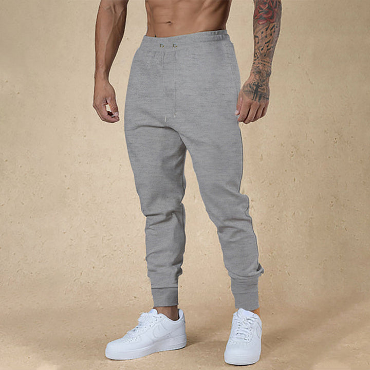 Men's nano athletic terry jogging pants with high waistband drawstring and tapered ribbed cuffs StylebySassy