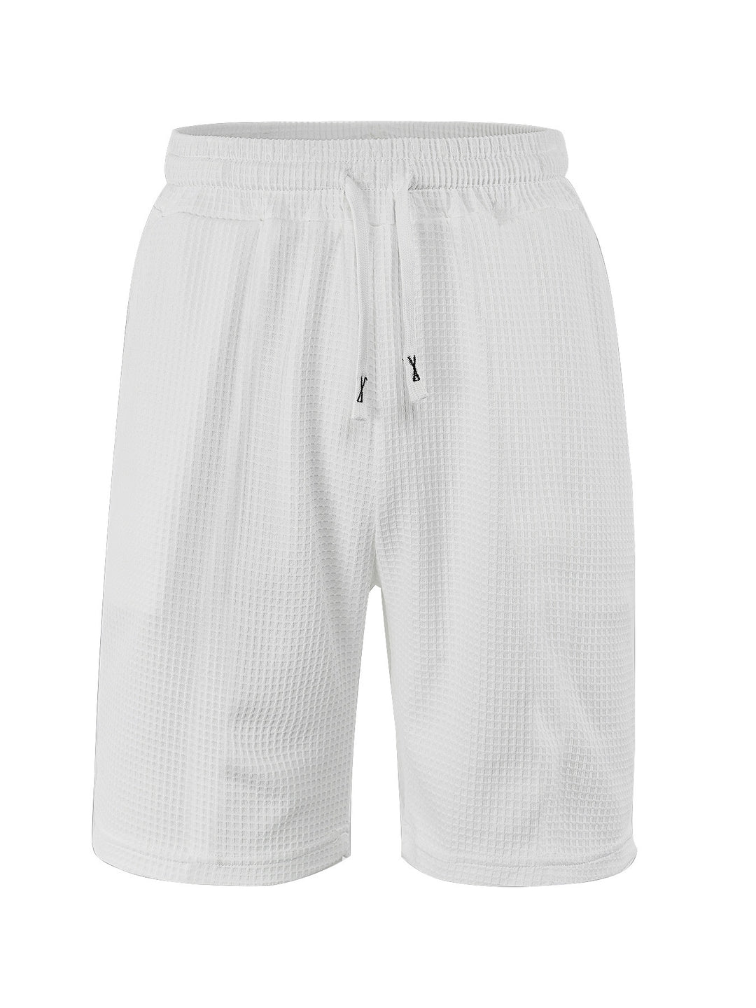 Men's breathable waffle pajama shorts with elastic comfort waistband, drawstring, and side pockets StylebySassy