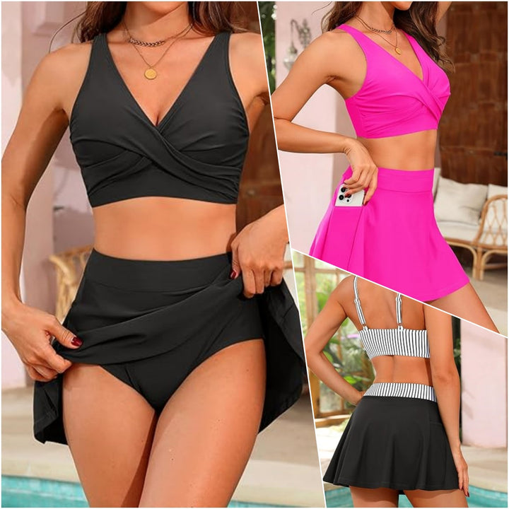 Women's Sporty Wrap Swimsuit with Fitted Bottom StylebySassy