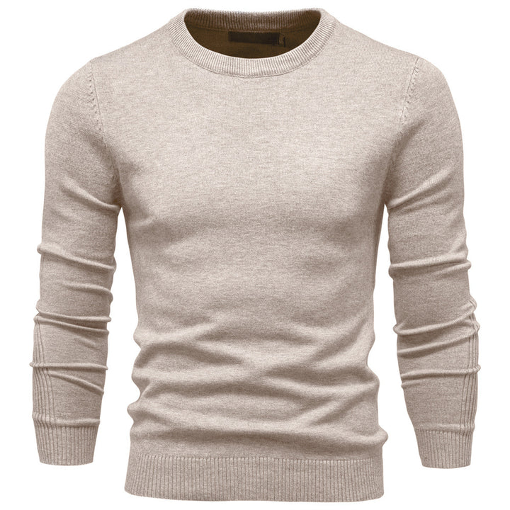 Men's nano minimalist round neck fine knit with flat shoulder seam and ribbed cuffs StylebySassy