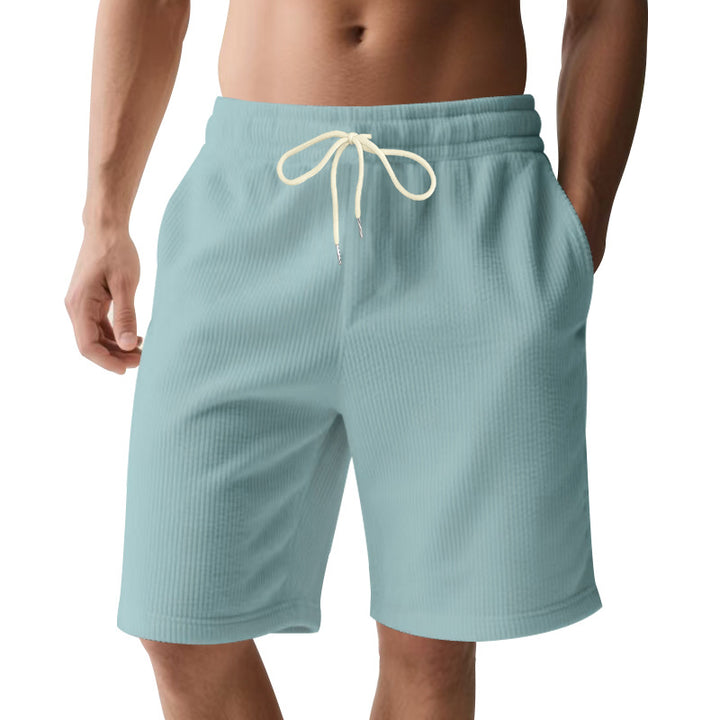 Men's knee-length Bermuda shorts with elastic waistband, drawstring, and side pockets StylebySassy