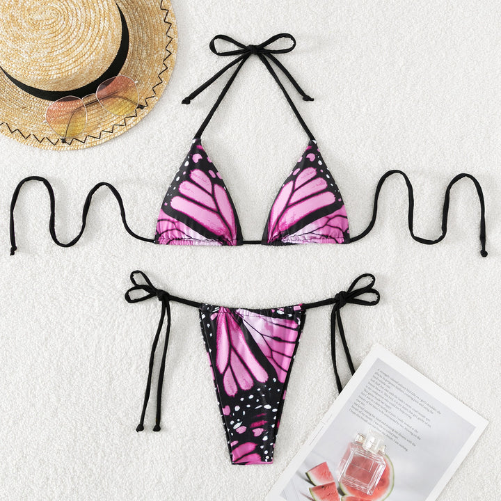 Women's Triangle Bikini with Butterfly Design and Adjustable Straps StylebySassy