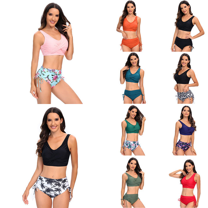 Women's High-Waisted Bikini Set with Adjustable Straps StylebySassy