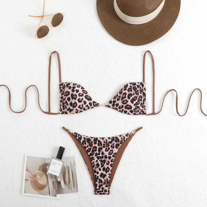 Women’s Triangle Bikini with adjustable straps and elegant floral print StylebySassy