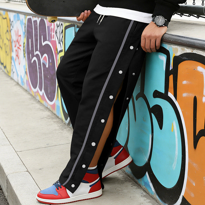 Unisex nan light sports training pants with snap button placket and elastic drawstring waistband StylebySassy