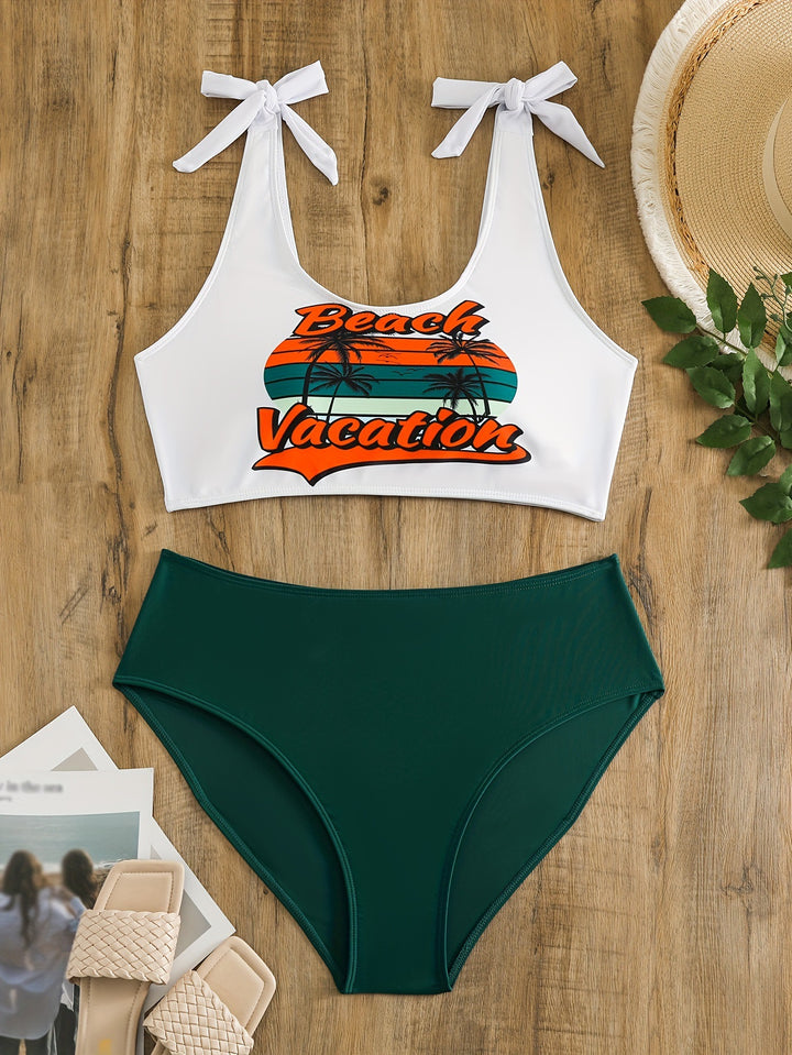 Women's Crop Top Bikini Set with Playful Bows StylebySassy