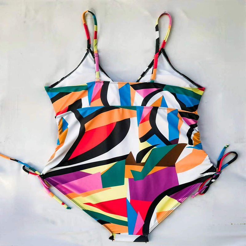 Women's One-Piece Swimsuit with Striking Geometric Pattern StylebySassy
