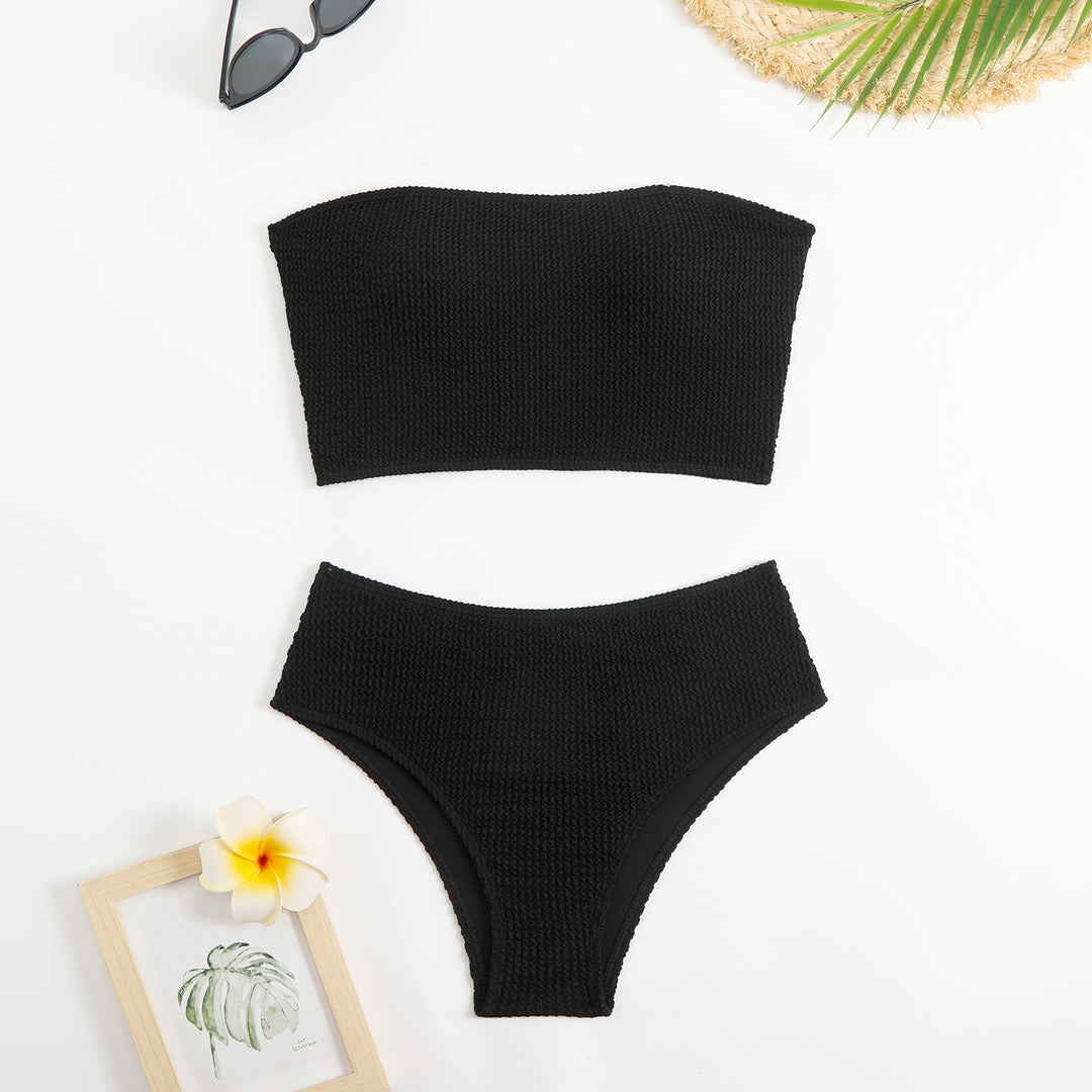 Women's Bandeau Bikini with Textured Design StylebySassy
