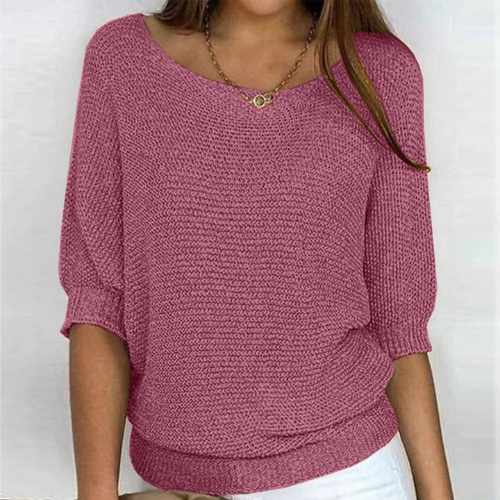 Women's Batwing Sleeve Sweater with Textured Pattern