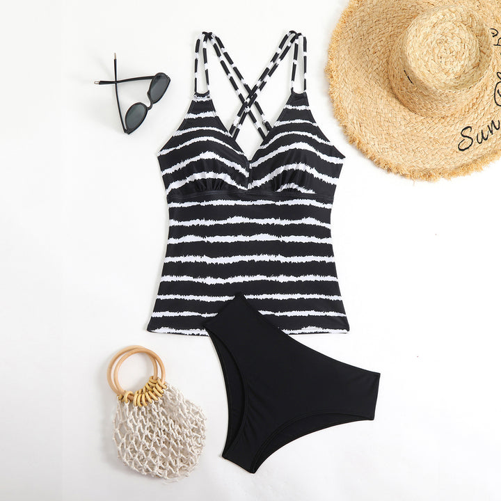 Ladies Tankini with stylish striped pattern StylebySassy