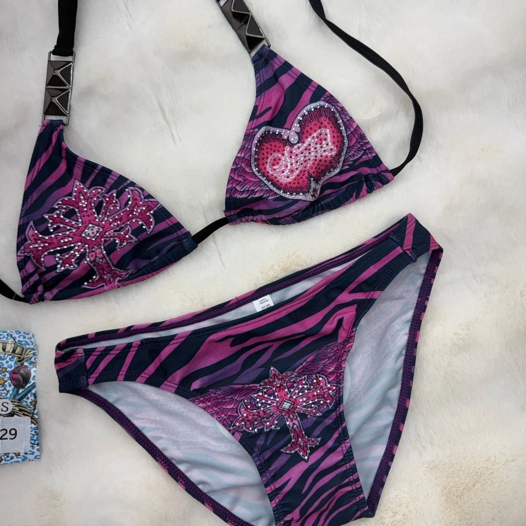 Women's triangle bikini with embellishments StylebySassy