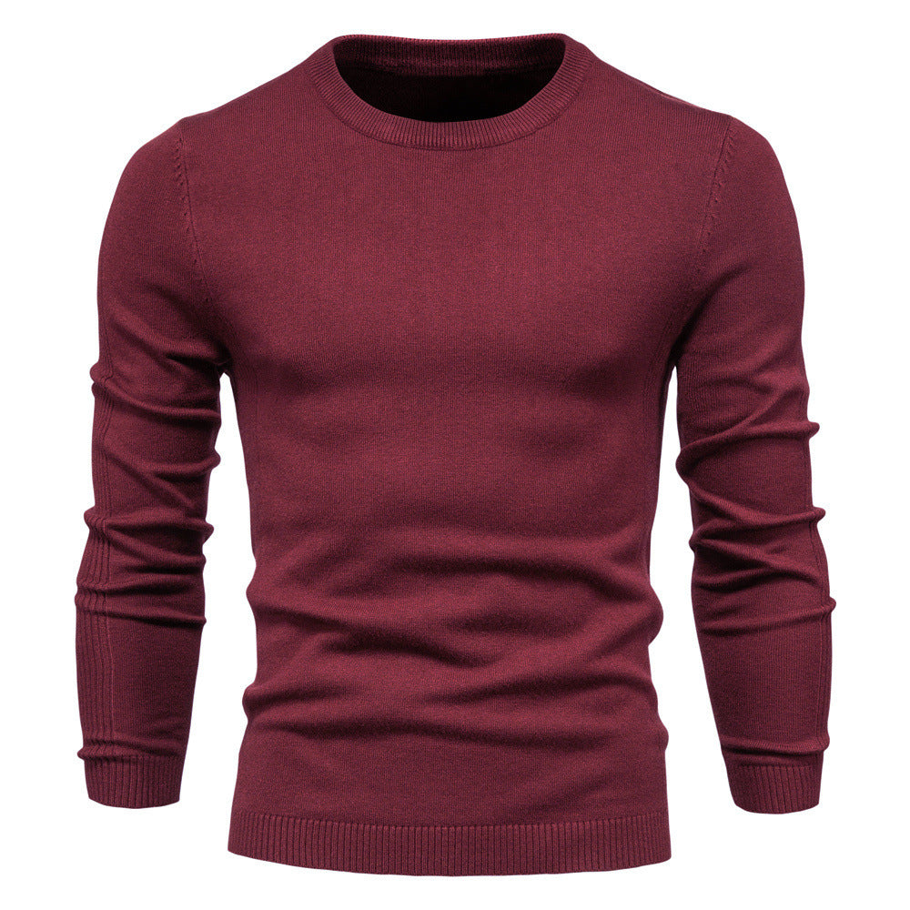 Men's nano minimalist round neck fine knit with flat shoulder seam and ribbed cuffs StylebySassy