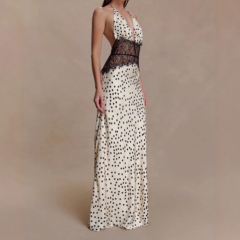 Women Elegant Evening Dress with Lace Insert StylebySassy
