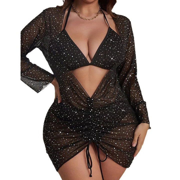 Women's beach dress with tied neckline and transparent design StylebySassy