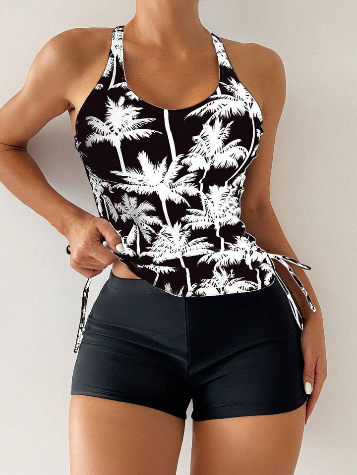 Women's Sporty Tankini Set with Adjustable Side Ties StylebySassy