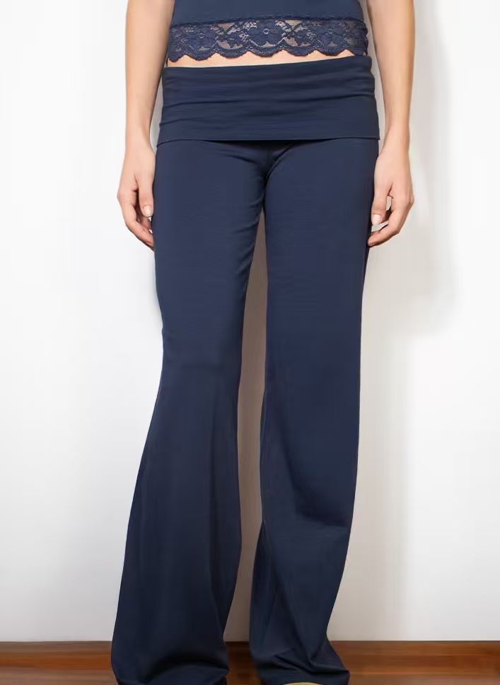 Women's nano elastic yoga pants with abdominal wrap and wide leg StylebySassy