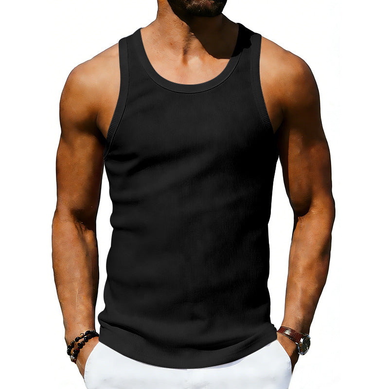 Men's ribbed casual tank top with wide straps and a fitted cut StylebySassy
