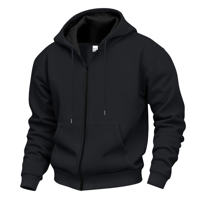 Men's hooded jacket with full zip and concealed zip pockets StylebySassy