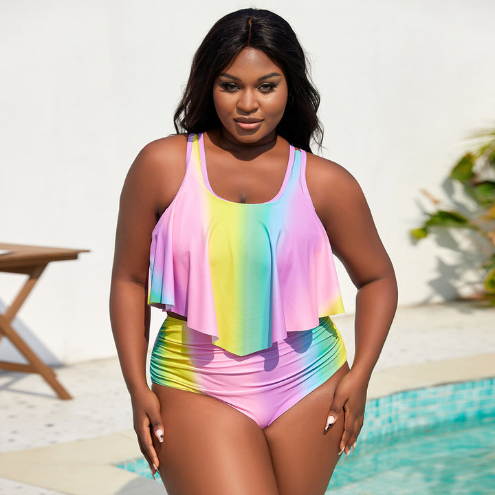 Women's Tankini Set with Flowing Top and High-Cut Shorts StylebySassy