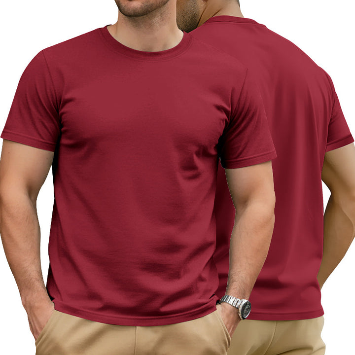 Men's Nan Basic Short Sleeve T-Shirt made of high-quality cotton blend with round neck, flat seams, and regular fit StylebySassy