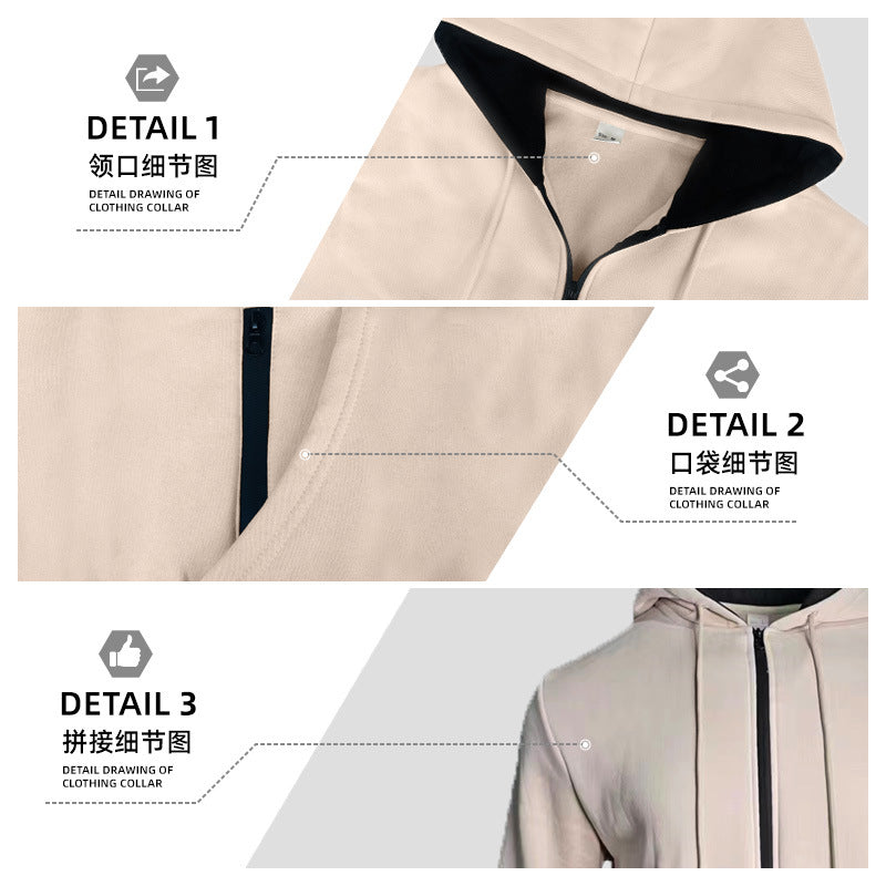 Men's hooded jacket with full zip and concealed zip pockets StylebySassy
