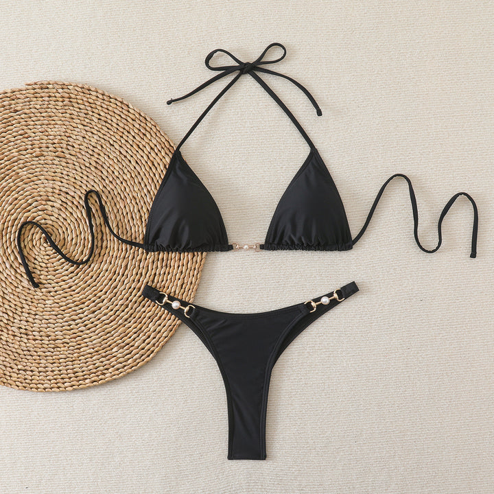 Ladies Triangle Bikini with Elegant Decorations StylebySassy