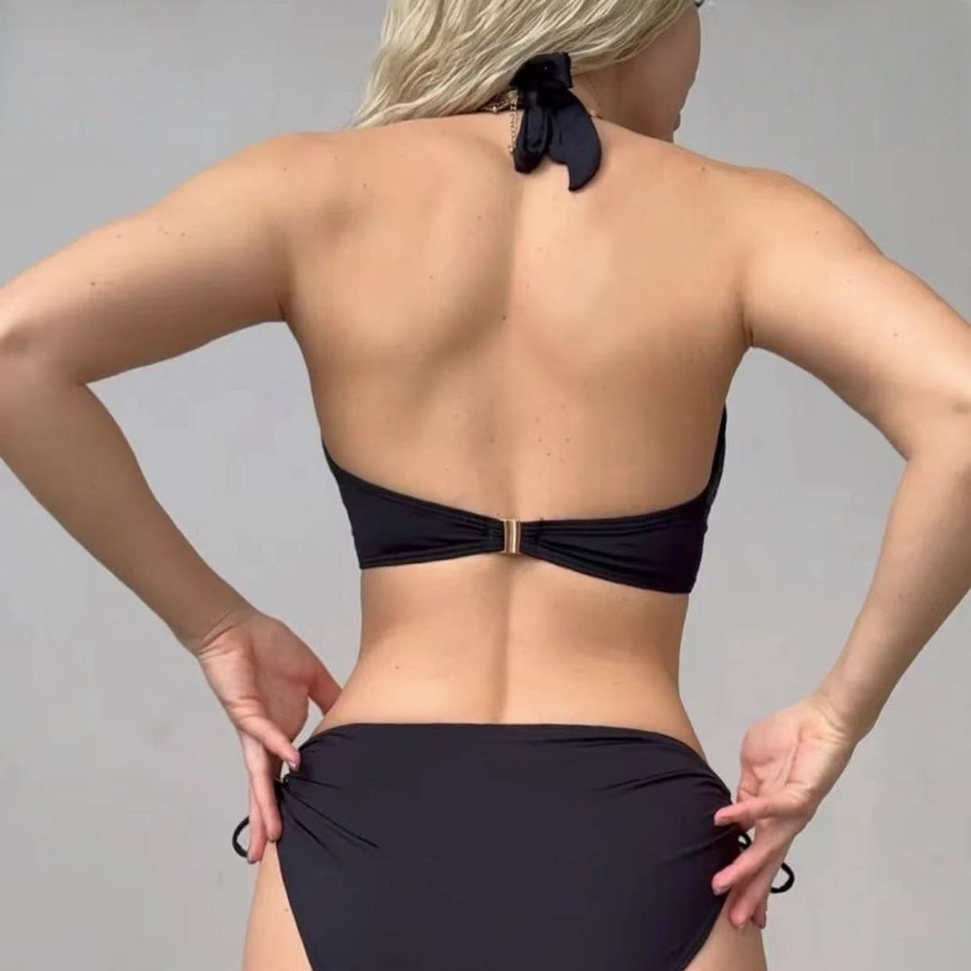 Women's triangle bikini with stylish cut and decorative closure StylebySassy