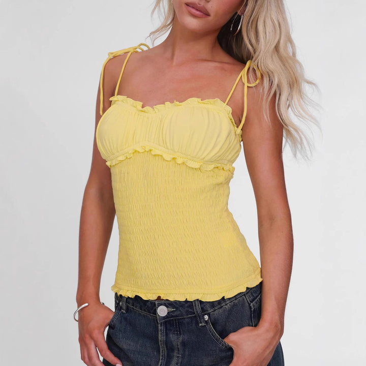 Women's airy camisole top with ruffle details StylebySassy