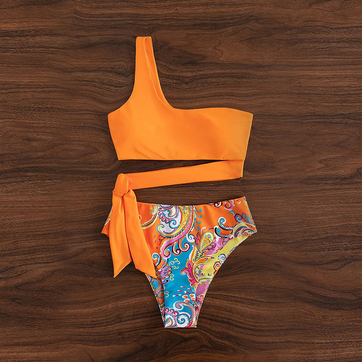 Ladies one-sided bikini with playful wrap waistband StylebySassy