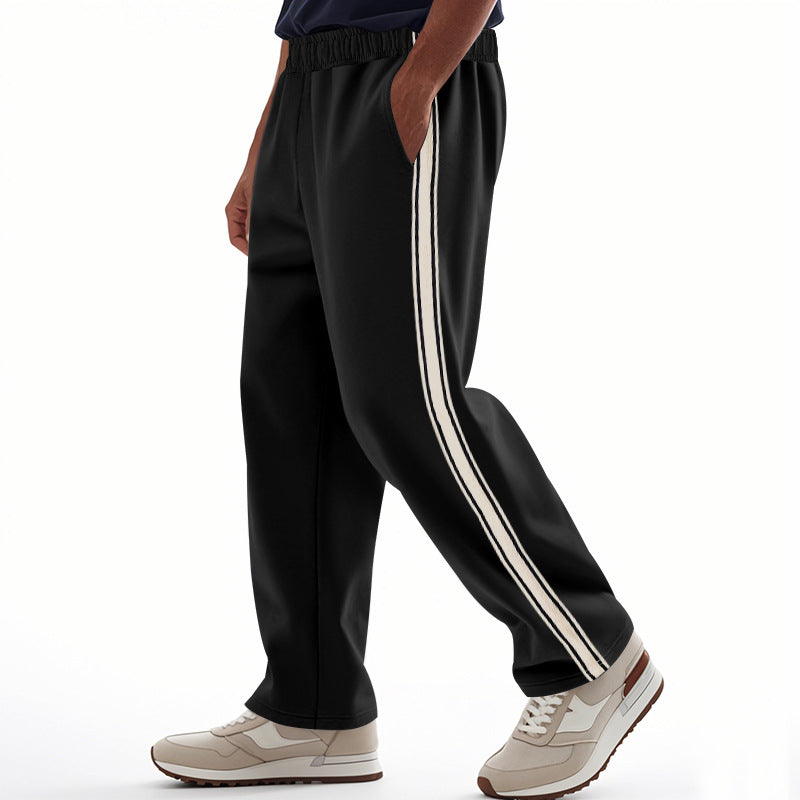 Men's loose Relax track pants in retro style with double side piping and elastic comfort waistband StylebySassy