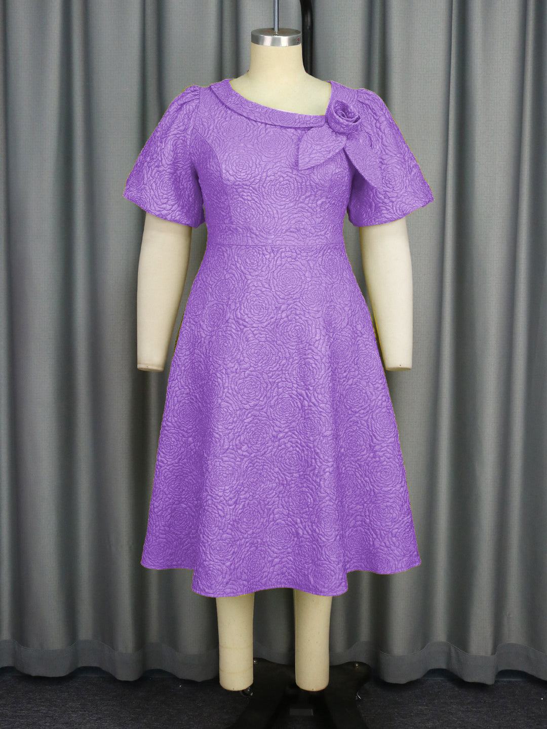 Women's casual dress with floral textured pattern StylebySassy