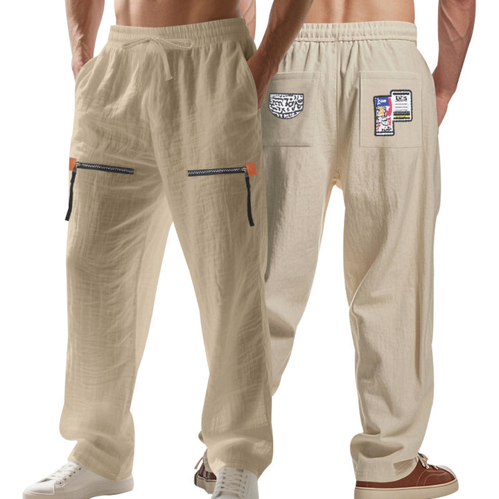 Men's loose Cargo pants with zippers and elastic waistband StylebySassy