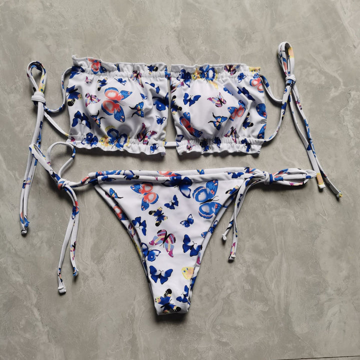 Ladies Bandeau Bikini with voluminous ruffle details StylebySassy