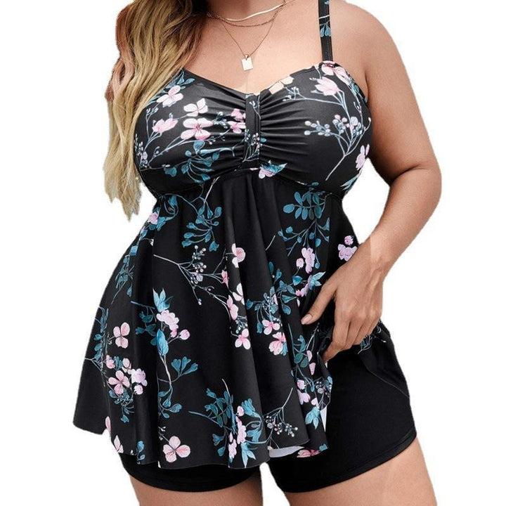 Ladies sporty tankini set with floral top and shorts StylebySassy