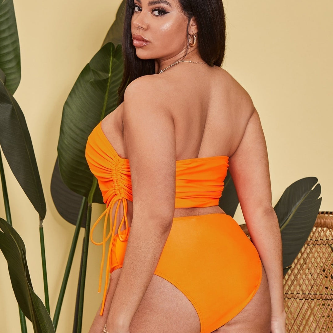 Women Tankini set with adjustable wrap top and high-cut shorts StylebySassy