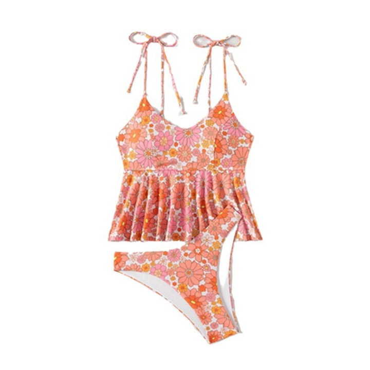 Ladies floral pattern bikini with voluminous top StylebySassy
