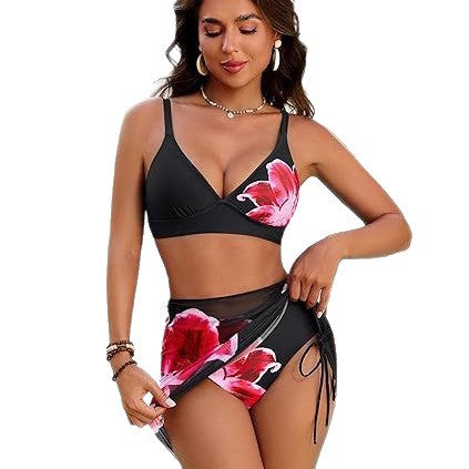 Women High-Cut Bikini with Wrap Skirt StylebySassy