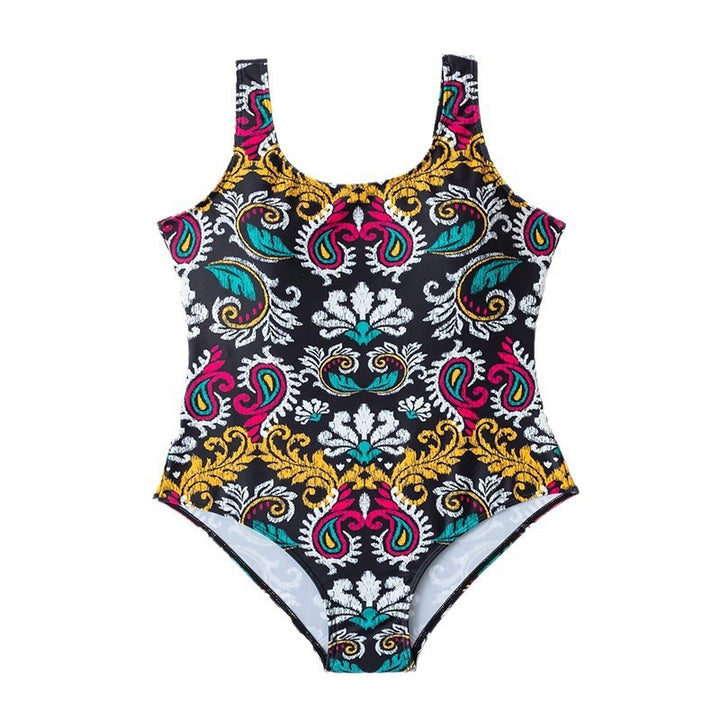 Ladies' one-piece swimsuit with floral and graphic accents StylebySassy
