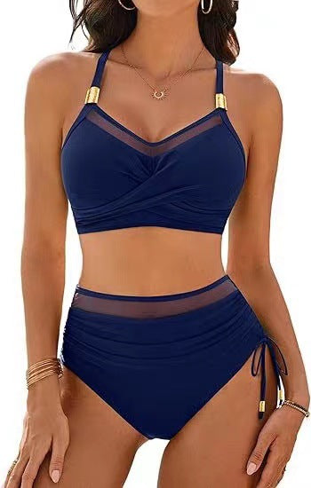 Women High-Quality Bikini Set with Transparent Accents and Fashionable Wrap Design StylebySassy