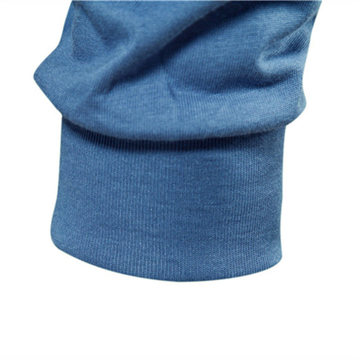 Men's classic long-sleeved cotton shirt with round neck and elastic cuffs StylebySassy