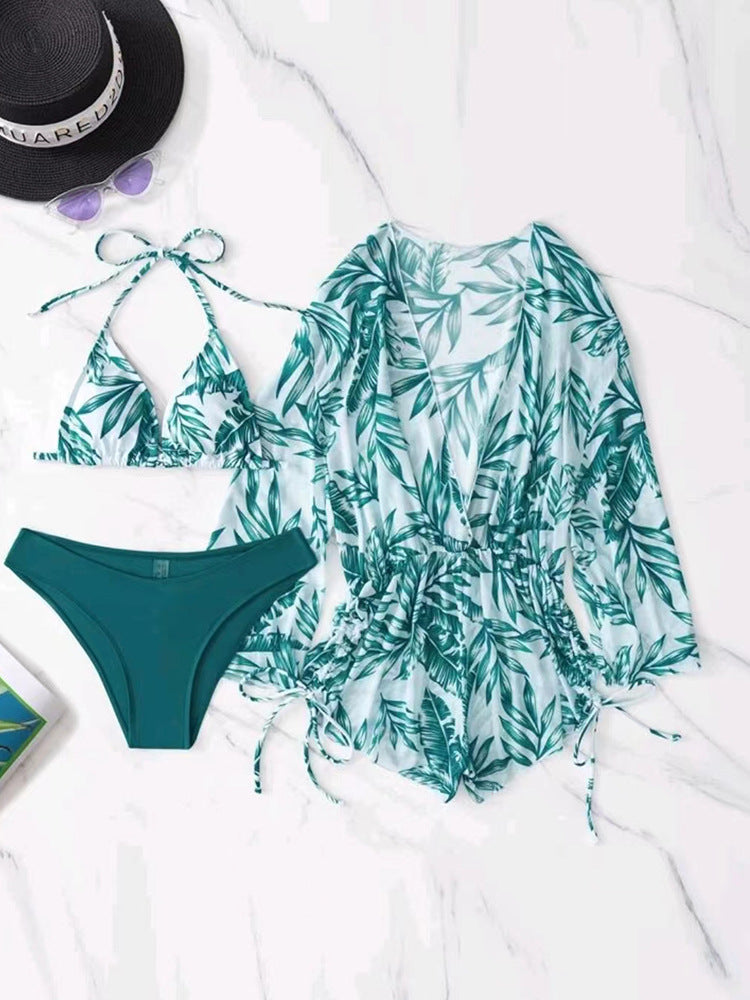Women's beach outfit set with combined bikini and casual kaftan StylebySassy
