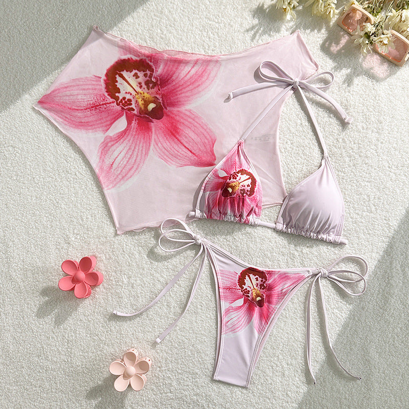 Women's bikini set with floral overlay StylebySassy