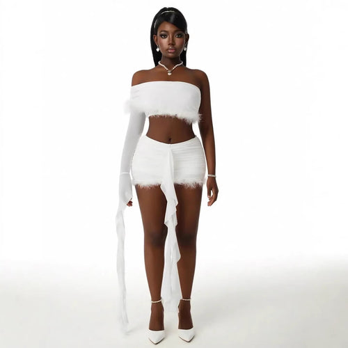 Women's Trendy Top and Short Set with Ruffles