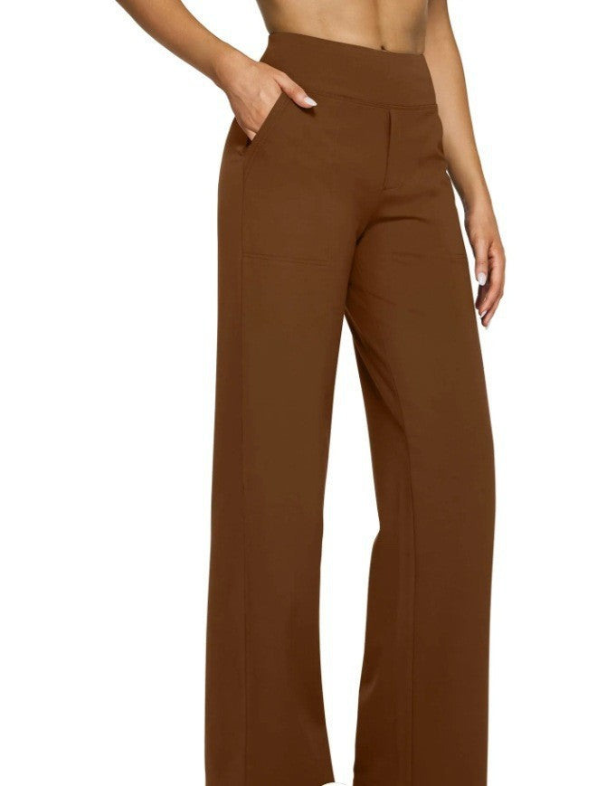 Women wide-cut Palazzo pants with high-cut comfort waistband and side pockets StylebySassy