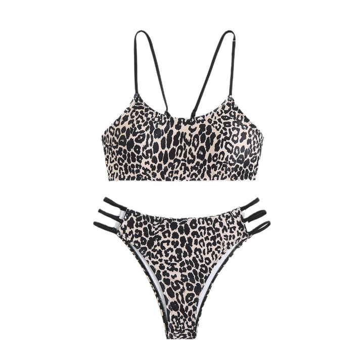 Women's bikini set with creative leopard pattern and adjustable straps StylebySassy