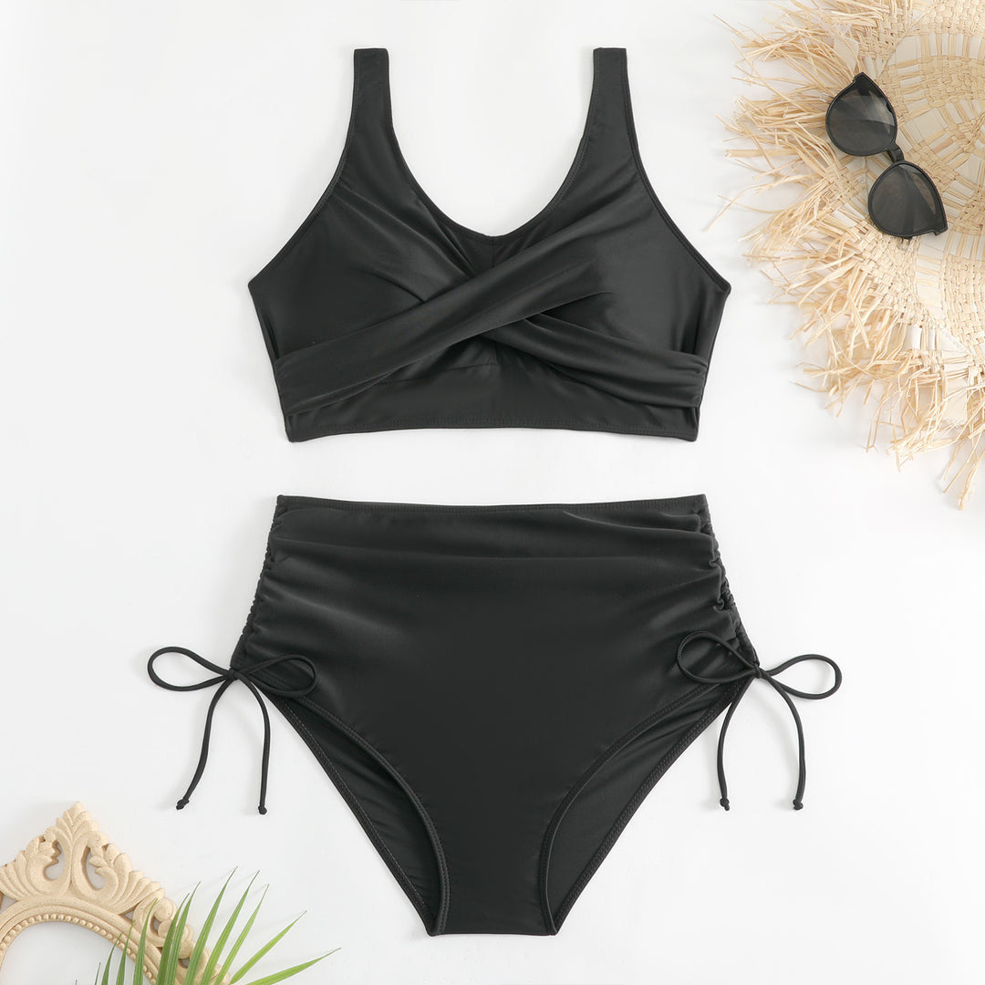 Women's High-Waisted Bikini Set with Adjustable Straps StylebySassy