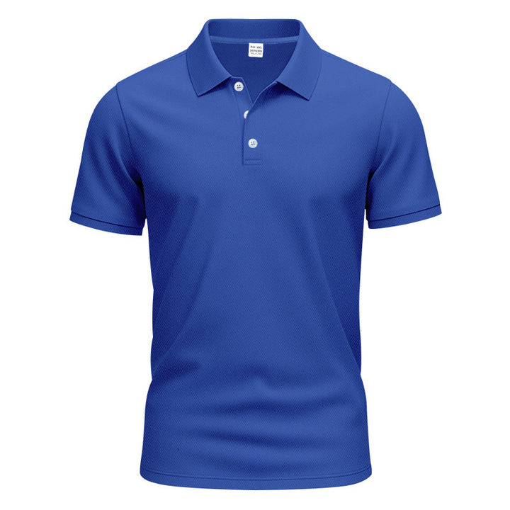 Men's polo collar shirt with slim fit, breathable mesh structure, and flat two-button placket StylebySassy