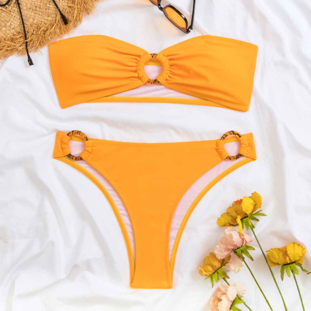 Women's bandeau bikini with fashionable ring details StylebySassy