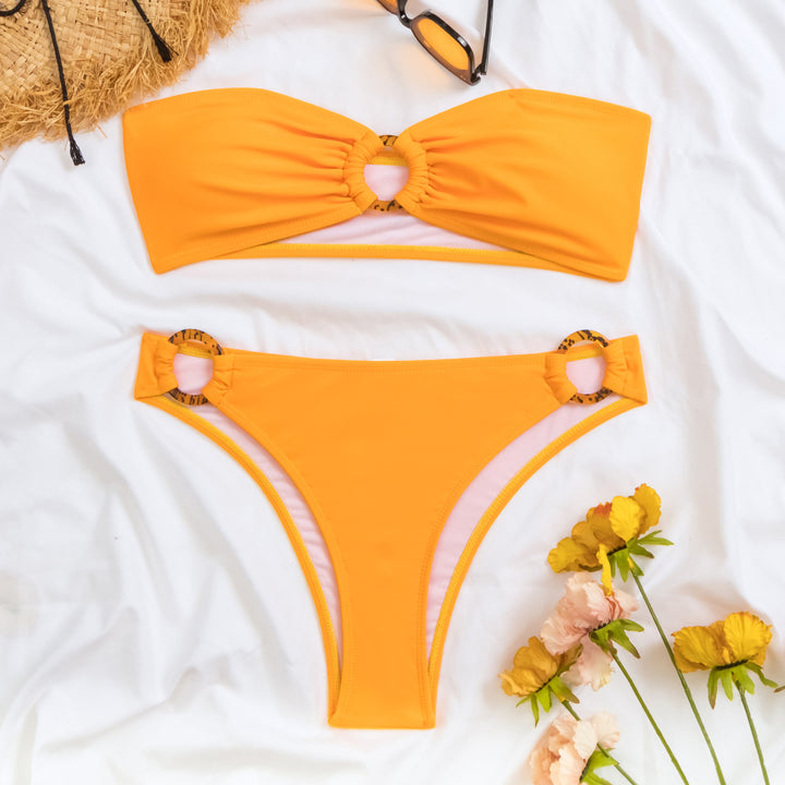 Women's bandeau bikini with fashionable ring details StylebySassy
